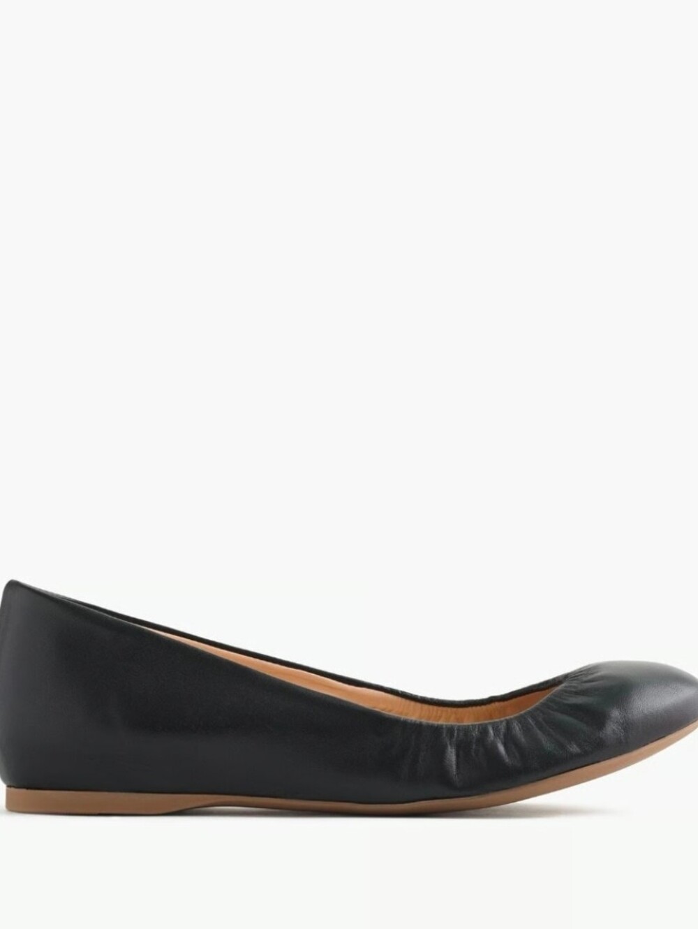 J Crew Classic Black Leather Cece Ballet Flat Size 6